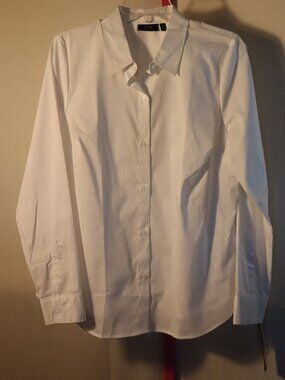Apt 9 Wrinkle Resistant Button-down Blouse - White Size 12 - NWTs